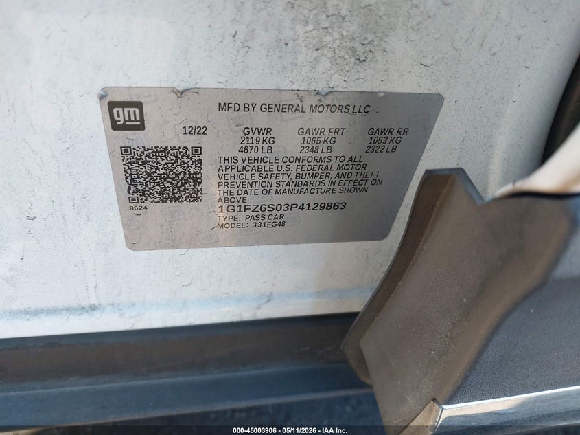 2023 Chevrolet Bolt Euv Fwd Premier VIN: 1G1FZ6S03P4129863 Lot: 45003906