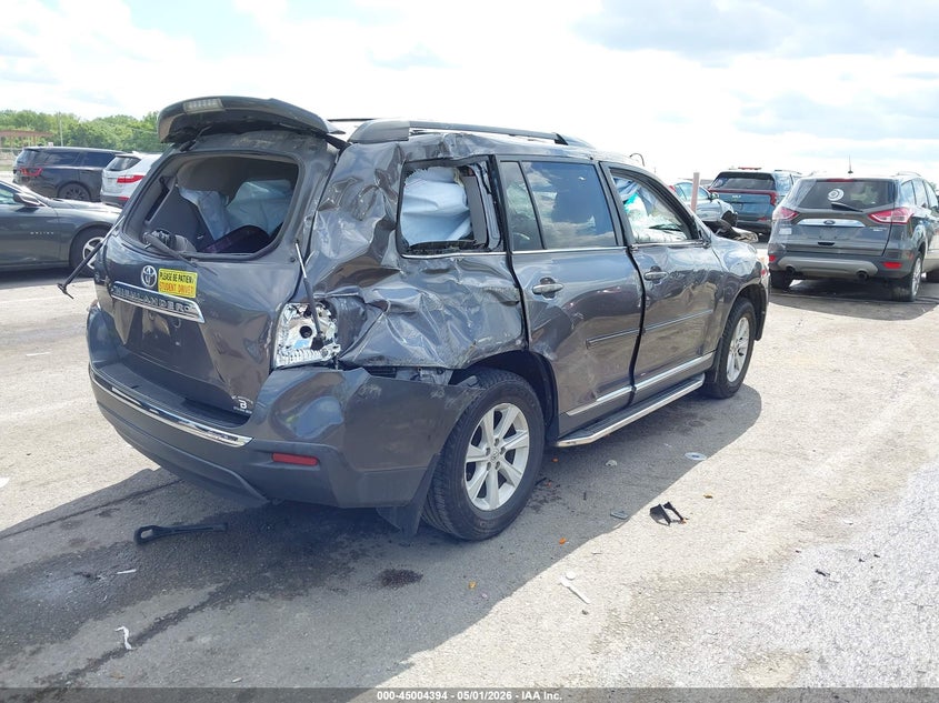 Vin: 5tdzk3eh9ds129262, lot: 45501858, toyota highlander base plus v6/base v6/se v6 20134