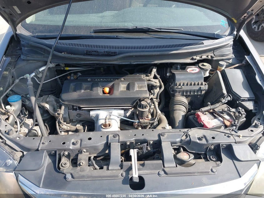 2012 Honda Civic 1.8 Lx grey Lot 111045007235 Vin 2HGFB2E5XCH513665