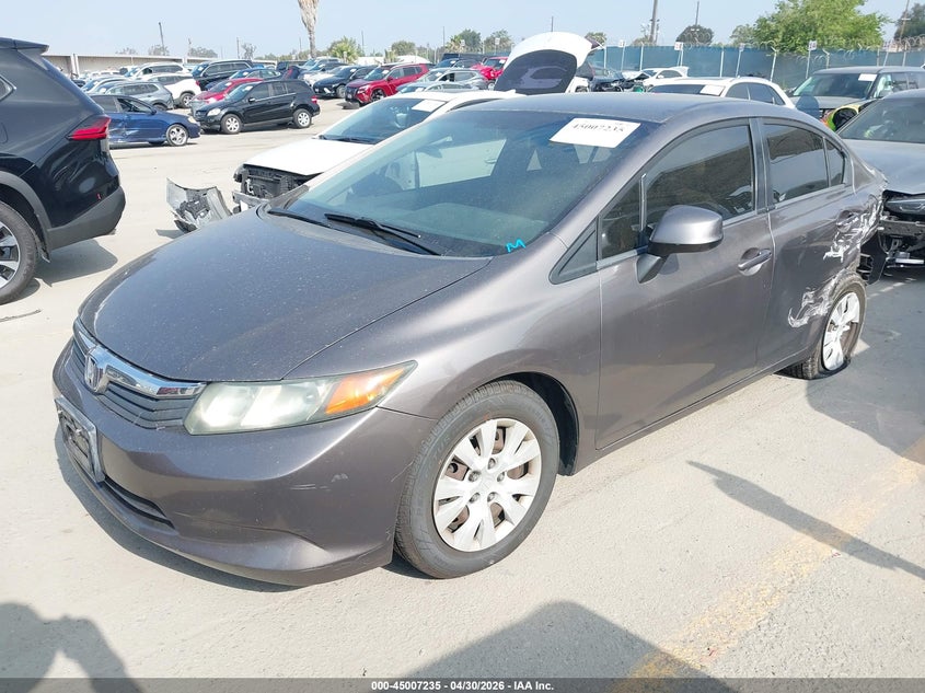 2012 Honda Civic 1.8 Lx grey Lot 111045007235 Vin 2HGFB2E5XCH513665