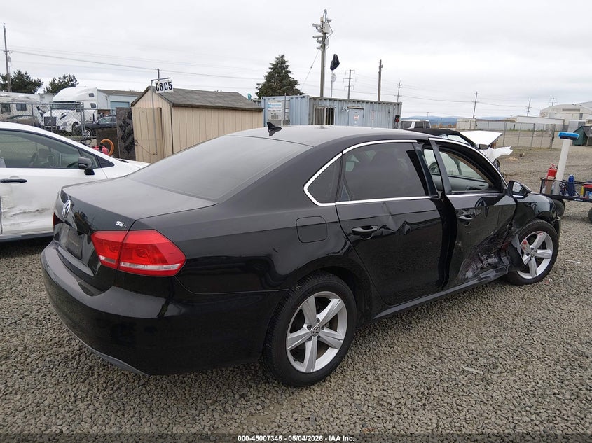 2012 Volkswagen Passat 2.5 2.5L Se black Lot 111045007345 Vin 1VWBP7A34CC049028