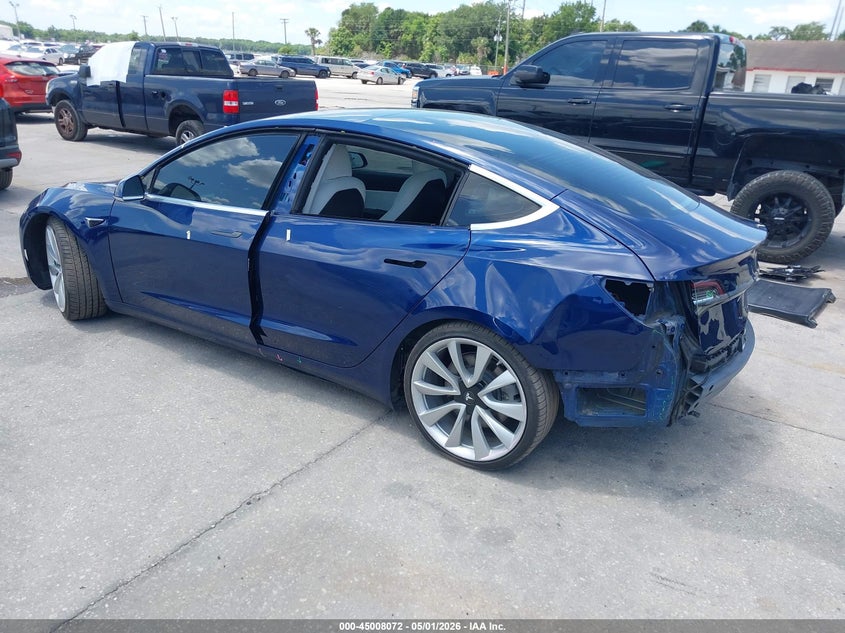 Vin: 5yj3e1eb1jf099736, lot: 45505537, tesla model 3 long range/performance 20183