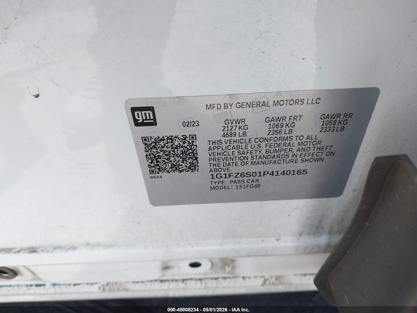 2023 Chevrolet Bolt Euv Fwd Premier VIN: 1G1FZ6S01P4140165 Lot: 45008234