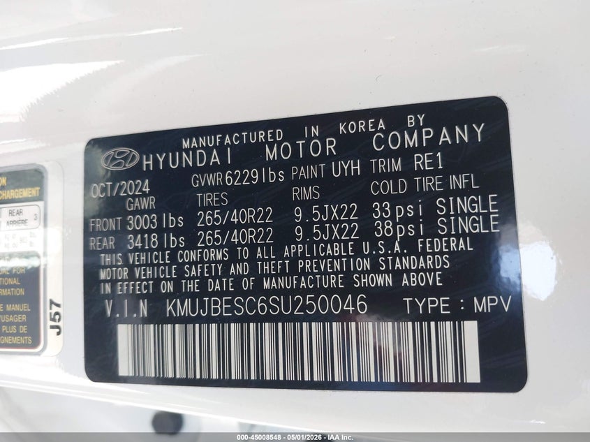 2025 Genesis Gv80 Coupe 3.5T E-Sc VIN: KMUJBESC6SU250046 Lot: 45008548