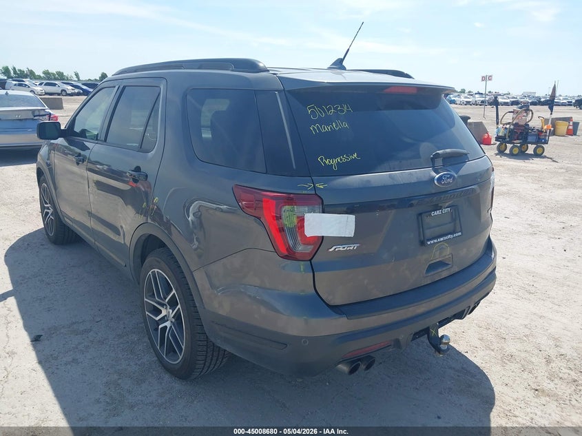 Vin: 1fm5k8gtxkga71257, lot: 45506145, ford explorer sport 20193