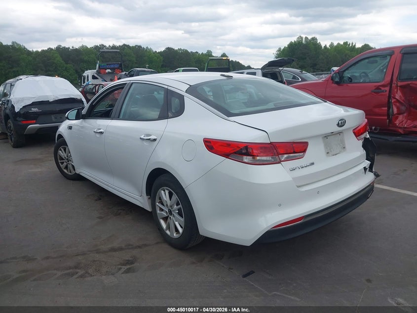 Vin: 5xxgt4l36gg081310, lot: 45507500, kia optima lx 20163