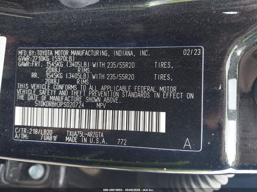 2023 TOYOTA HIGHLANDER SPORT UTILITY VEHICLE 2.4L I-4 DI, DOHC, VVT, TURBO, 265HP