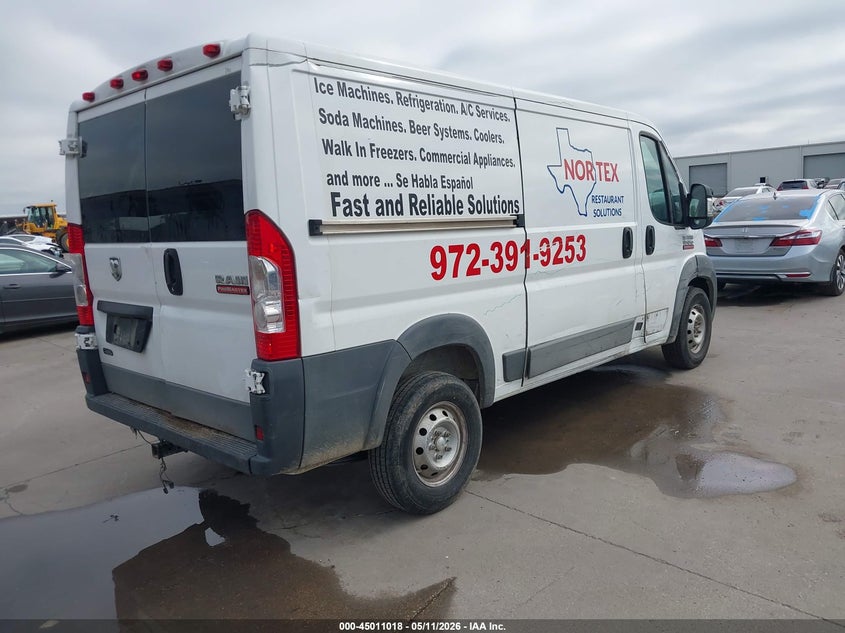 Vin: 3c6trvag7he536045, lot: 45508502, ram promaster 1500 low roof 136 wb 20174