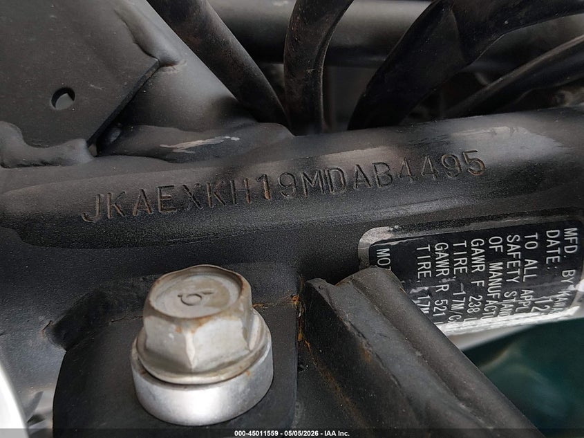 2021 Kawasaki Ex400 VIN: JKAEXKH19MDAB4495 Lot: 45011559