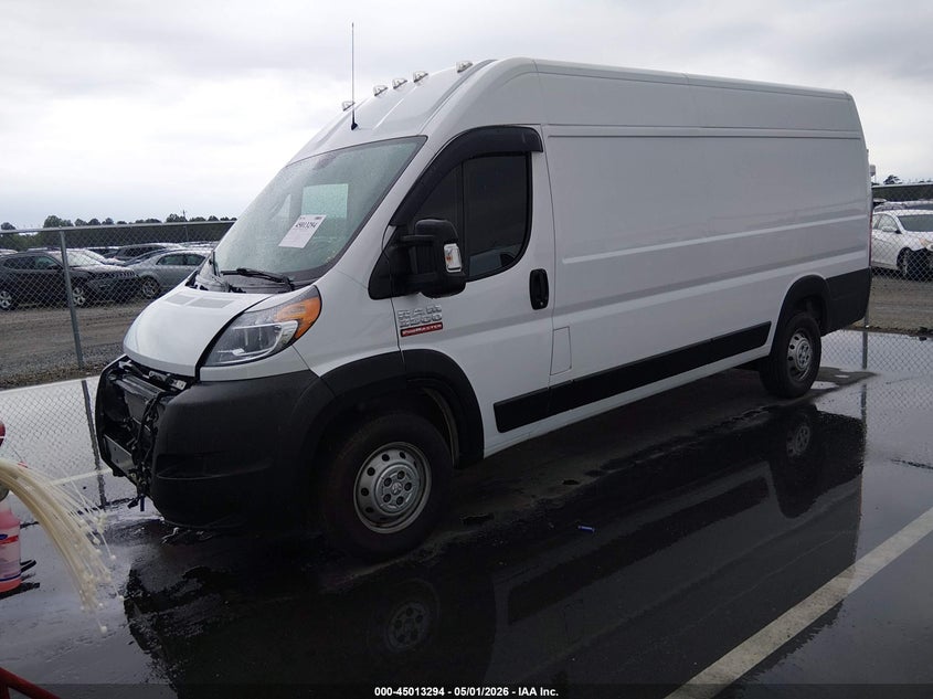Vin: 3c6mrvjgxme590955, lot: 45510777, ram promaster 3500 cargo van high roof 159 wb ext 20212