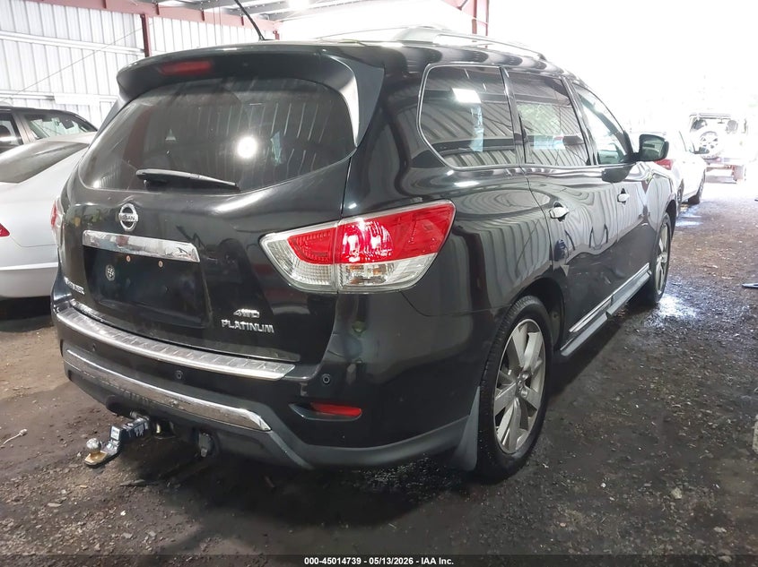 Vin: 5n1ar2mm8ec681285, lot: 45512222, nissan pathfinder platinum 20144