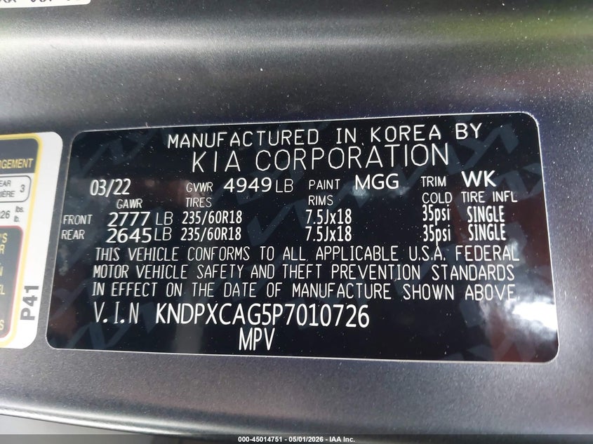 VIN KNDPXCAG5P7010726 2023 KIA SPORTAGE HYBRID SX-PRESTIGE