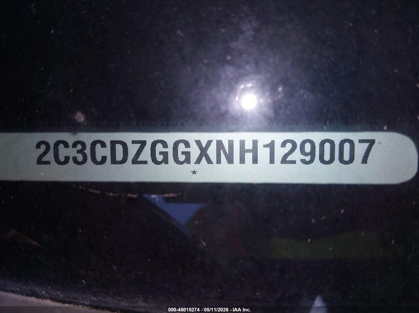 VIN: 2C3CDZGGXNH129007 2022 DODGE CHALLENGER SXT AWD