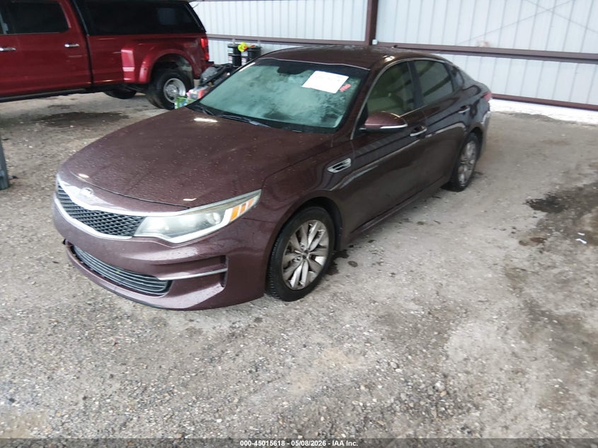 Vin: 5xxgt4l38gg050611, lot: 45513101, kia optima lx 20162