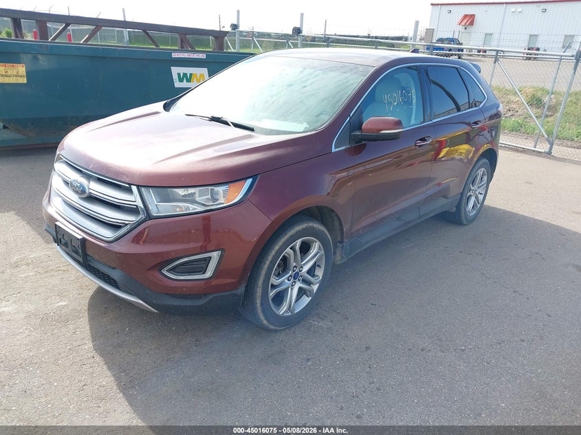 Vin: 2fmtk3k90fbc15143, lot: 45513558, ford edge titanium 20152