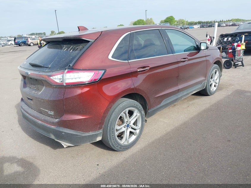 Vin: 2fmtk3k90fbc15143, lot: 45513558, ford edge titanium 20154