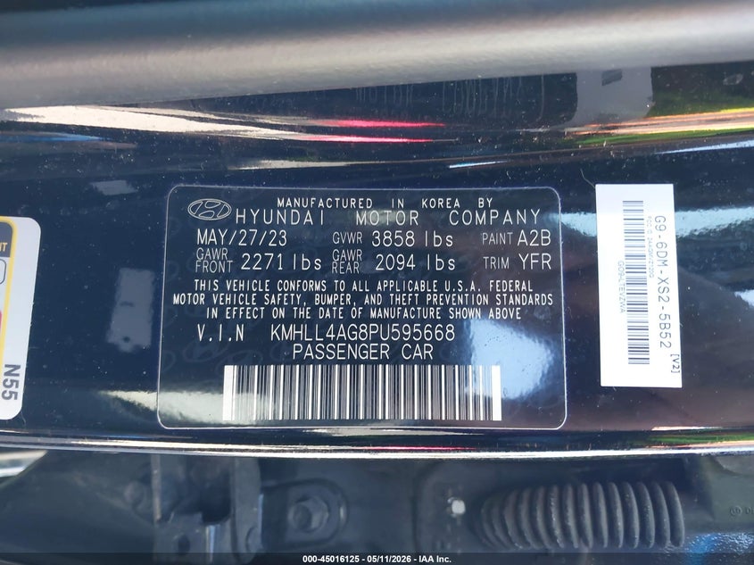 VIN KMHLL4AG8PU595668 2023 HYUNDAI ELANTRA SE