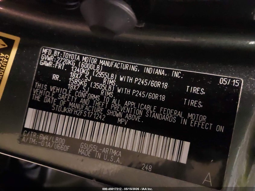 2015 Toyota Highlander - widok 9