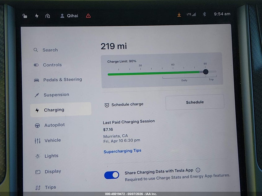 2018 Tesla Model X 100D/75D/P100D VIN: 5YJXCAE25JF105108 Lot: 45019472