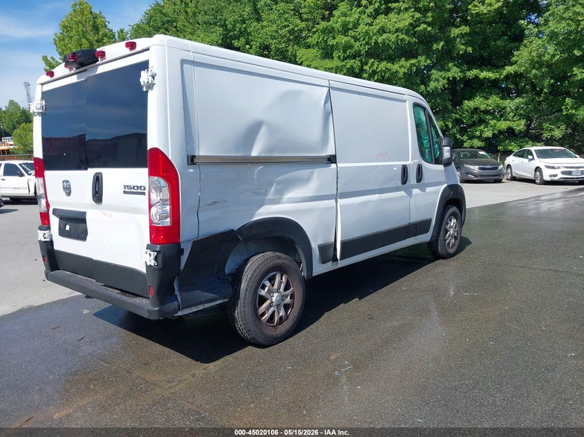 Vin: 3c6lrvag5se510650, lot: 45517620, ram promaster 1500 slt low roof 136 wb 20254