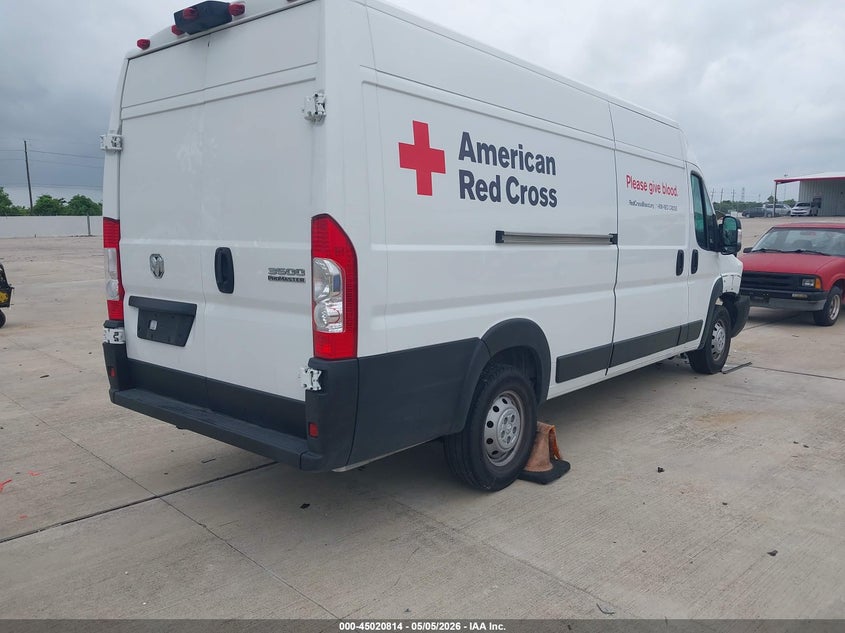 Vin: 3c6mrvjg4pe555767, lot: 45518328, ram promaster 3500 cargo van high roof 159 wb ext 20234