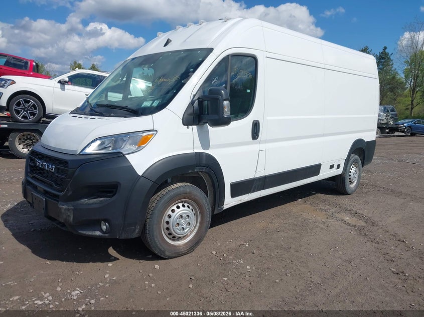 Vin: 3c6mrvhg5se546347, lot: 45518850, ram promaster 3500 tradesman high roof 159 wb w/pass seat 20252