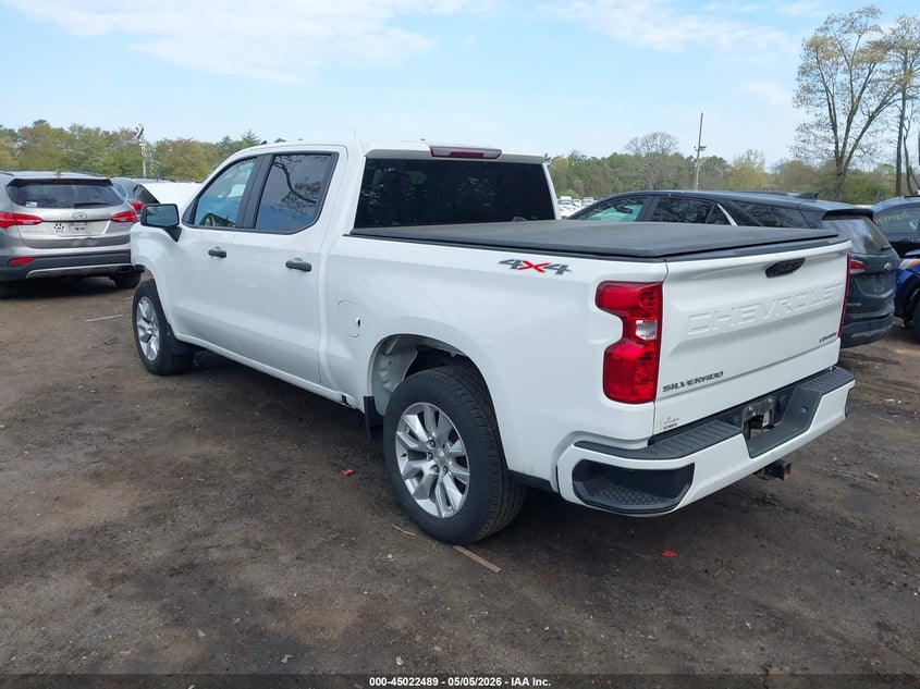 VIN 1GCPDBEK0NZ613490 2022 CHEVROLET SILVERADO 1500 4WD  SHORT BED CUSTOM