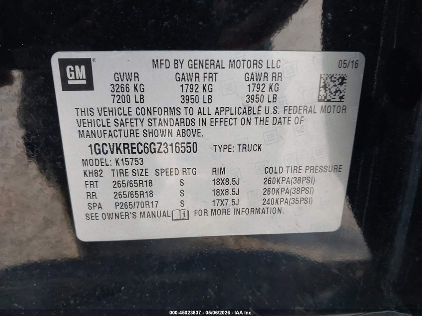 2016 CHEVROLET SILVERADO 1500 2LT — Photo 9