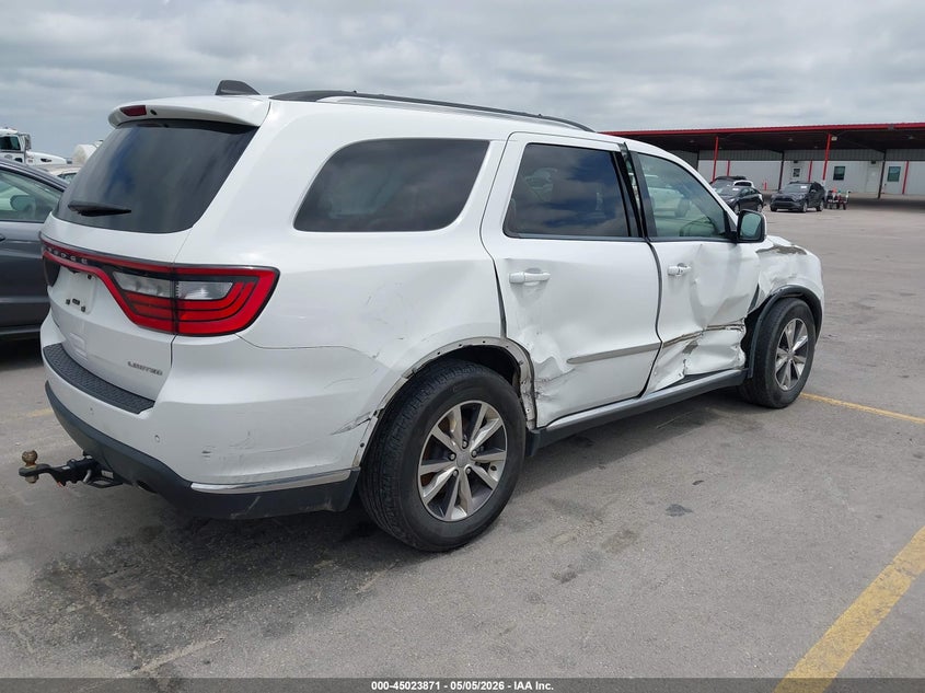 Vin: 1c4rdhdg0gc336516, lot: 45521385, dodge durango limited 20164