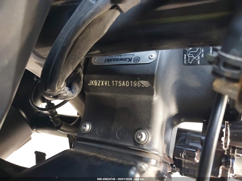 2025 Kawasaki Zx1002 L VIN: JKBZXVL17SA019653 Lot: 45024740