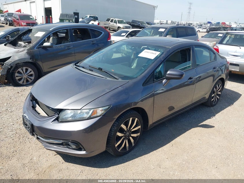 2014 Honda Civic 1.8 Ex-L grey Lot 111045024868 Vin 2HGFB2F94EH558217