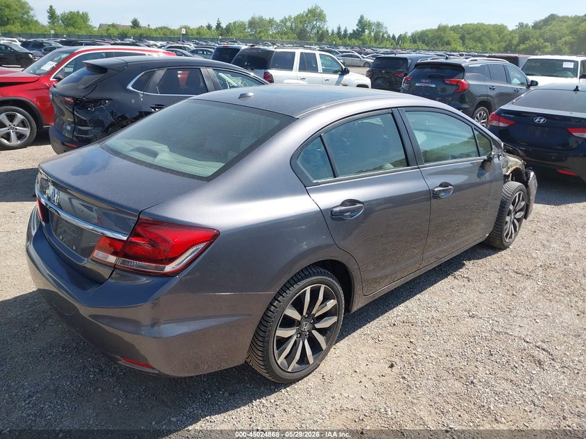 2014 Honda Civic 1.8 Ex-L grey Lot 111045024868 Vin 2HGFB2F94EH558217