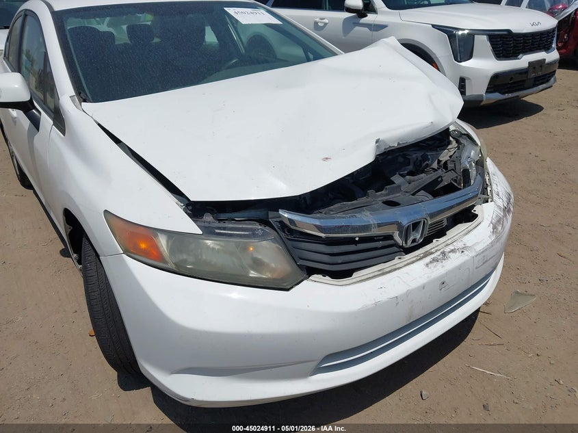 2012 Honda Civic 1.8 Lx white Lot 111045024911 Vin 19XFB2F53CE353024