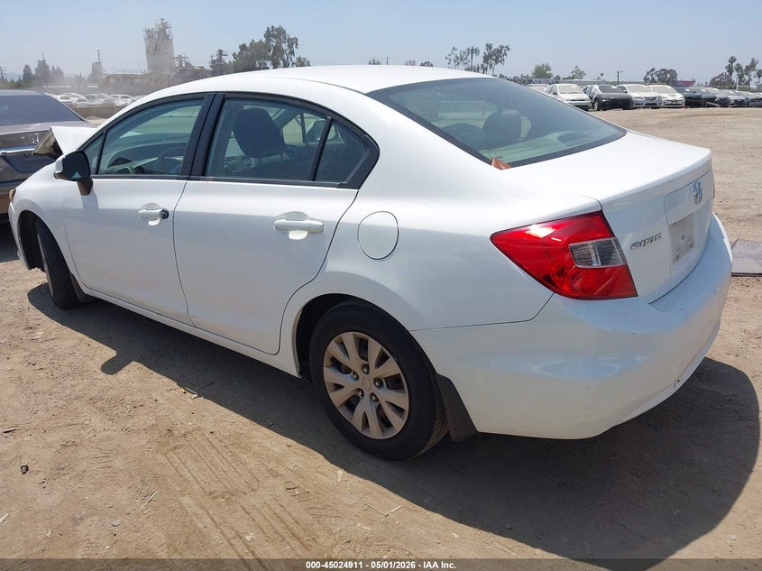 2012 Honda Civic 1.8 Lx white Lot 111045024911 Vin 19XFB2F53CE353024