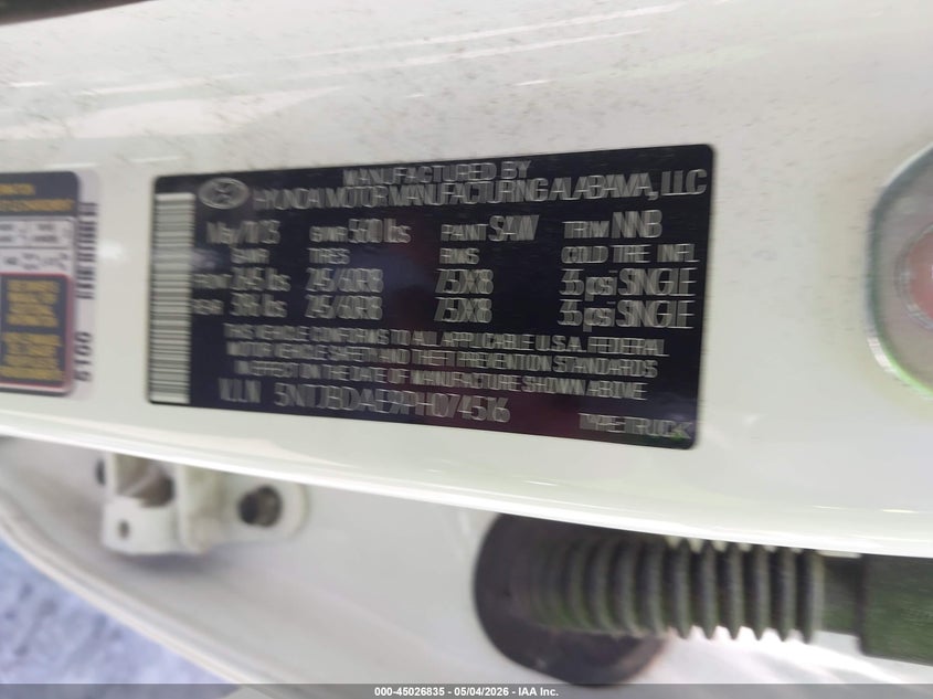 2023 Hyundai Santa Cruz Sel VIN: 5NTJBDAE9PH074516 Lot: 45026835