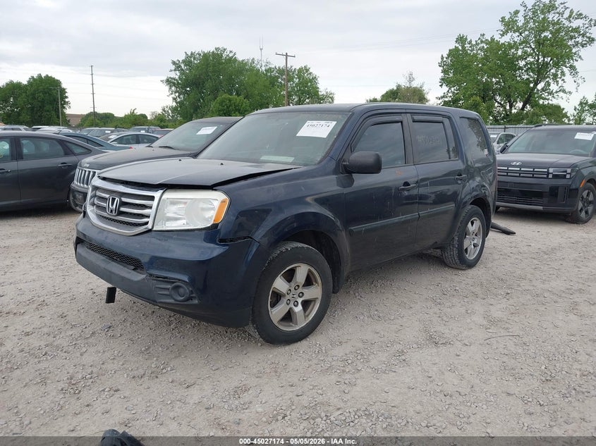 2012 Honda Pilot 3.5 Lx blue Lot 111045027174 Vin 5FNYF4H27CB060118