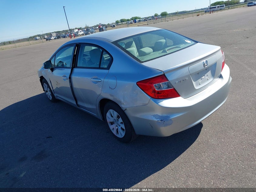 2012 Honda Civic 1.8 Lx silver Lot 111045029664 Vin 19XFB2F53CE105940