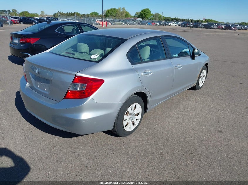 2012 Honda Civic 1.8 Lx silver Lot 111045029664 Vin 19XFB2F53CE105940