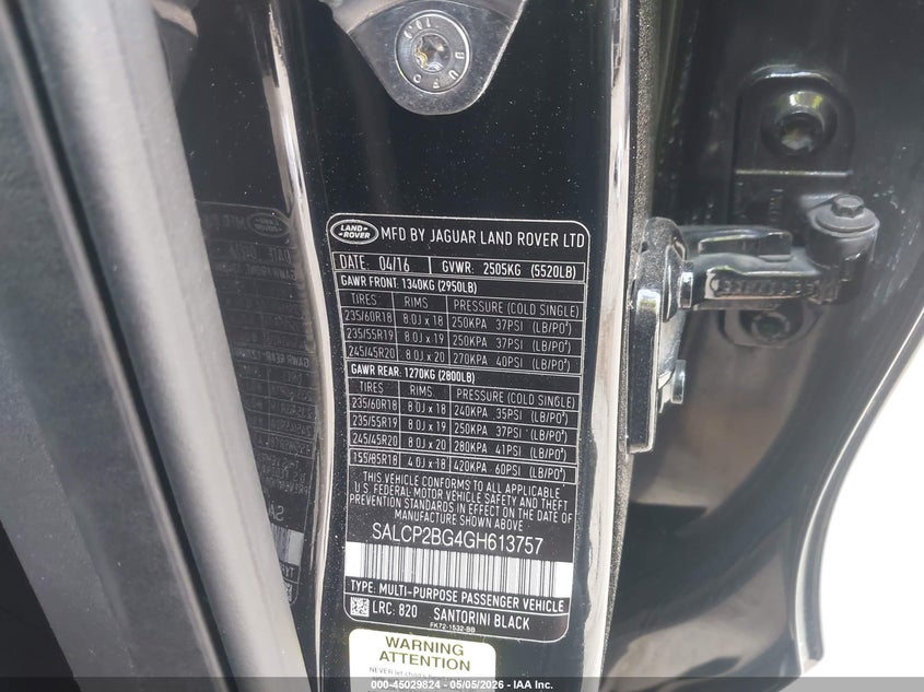 2016 Land Rover Discovery Sport Se VIN: SALCP2BG4GH613757 Lot: 45029824