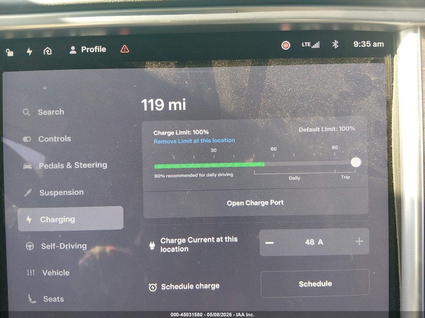 2017 Tesla Model X 100D/75D/90D VIN: 5YJXCBE27HF070121 Lot: 45031580