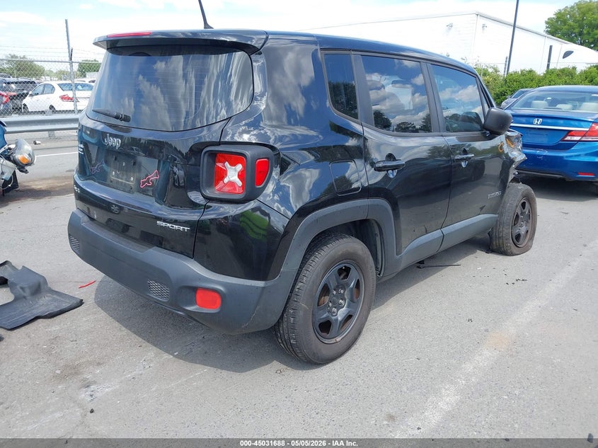 Vin: zaccjbabxhpg04716, lot: 45529205, jeep renegade sport 4x4 20174