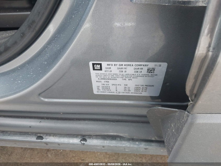 2021 Buick Encore Gx Fwd Preferred VIN: KL4MMBS29MB099504 Lot: 45032833