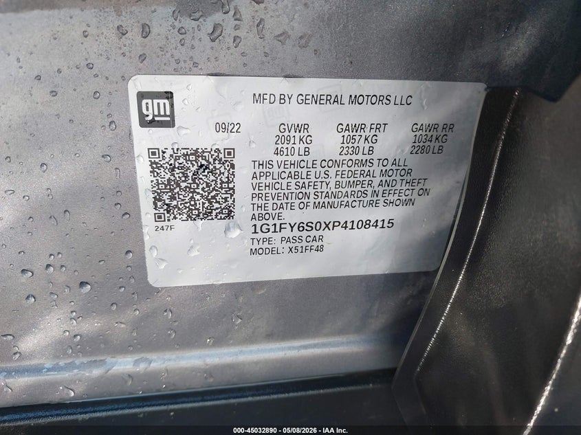 2023 Chevrolet Bolt Euv Fwd Lt VIN: 1G1FY6S0XP4108415 Lot: 45032890