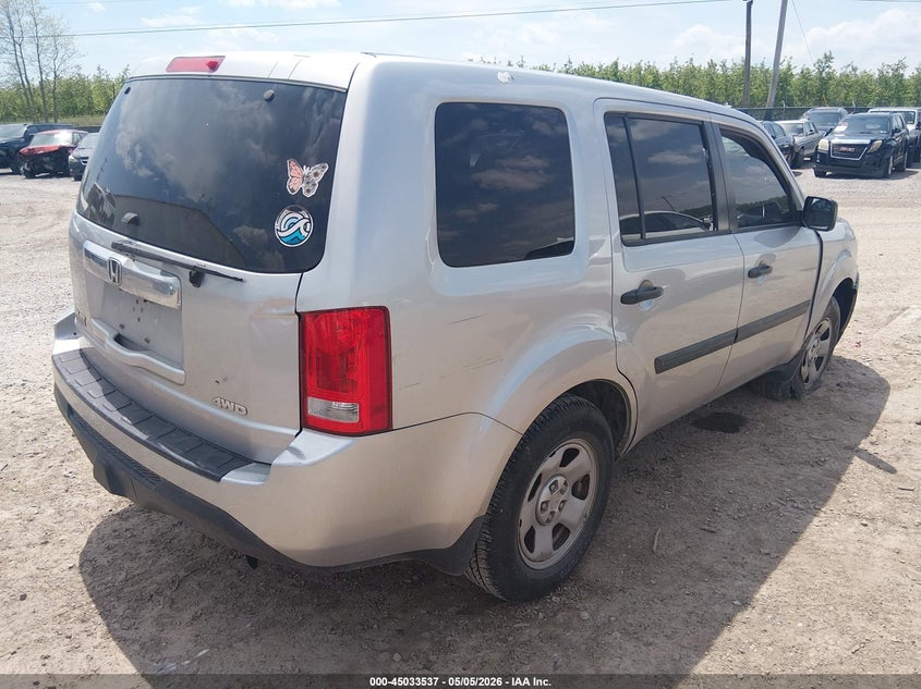 Vin: 5fnyf4h22fb044302, lot: 45531054, honda pilot lx 20154