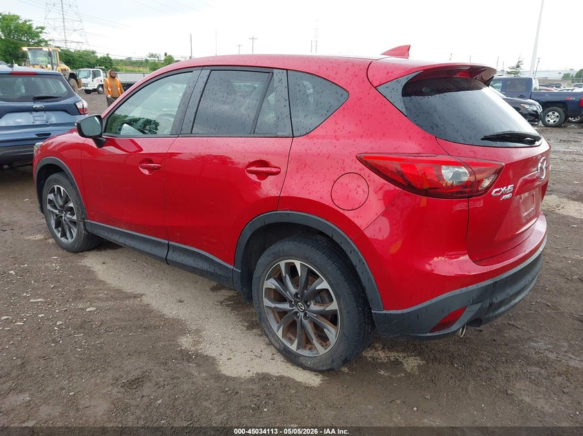 Vin: jm3ke4dy2g0855351, lot: 45531630, mazda cx-5 grand touring 20163