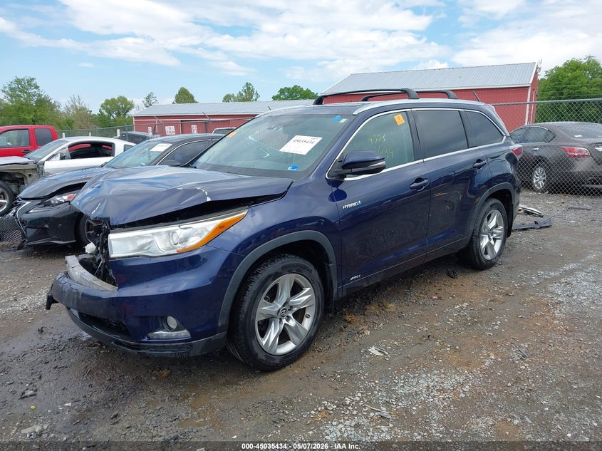 Vin: 5tddcrfh3gs020003, lot: 45532951, toyota highlander hybrid limited platinum v6 20162