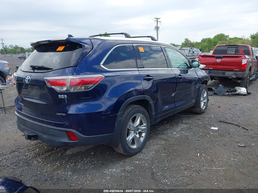 Vin: 5tddcrfh3gs020003, lot: 45532951, toyota highlander hybrid limited platinum v6 20164