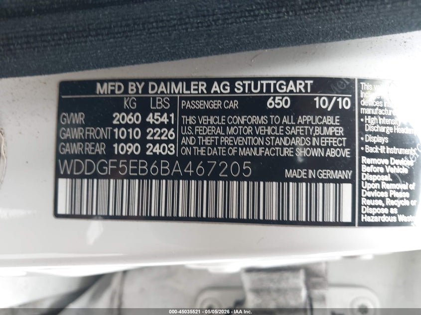 2011 MERCEDES-BENZ C-KLASSE SEDAN 3.0L V-6 DOHC, VVT, 228HP