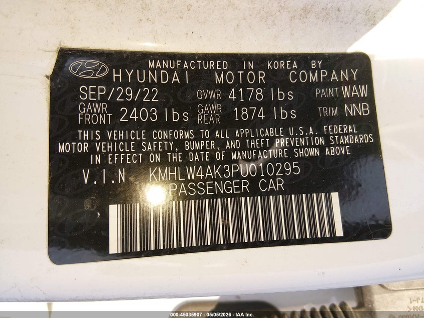 2023 Hyundai Elantra N VIN: KMHLW4AK3PU010295 Lot: 45035907