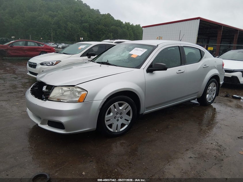 2012 Dodge Avenger 2.4 Se silver Lot 111045037342 Vin 1C3CDZAB5CN142426